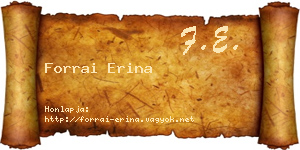 Forrai Erina névjegykártya